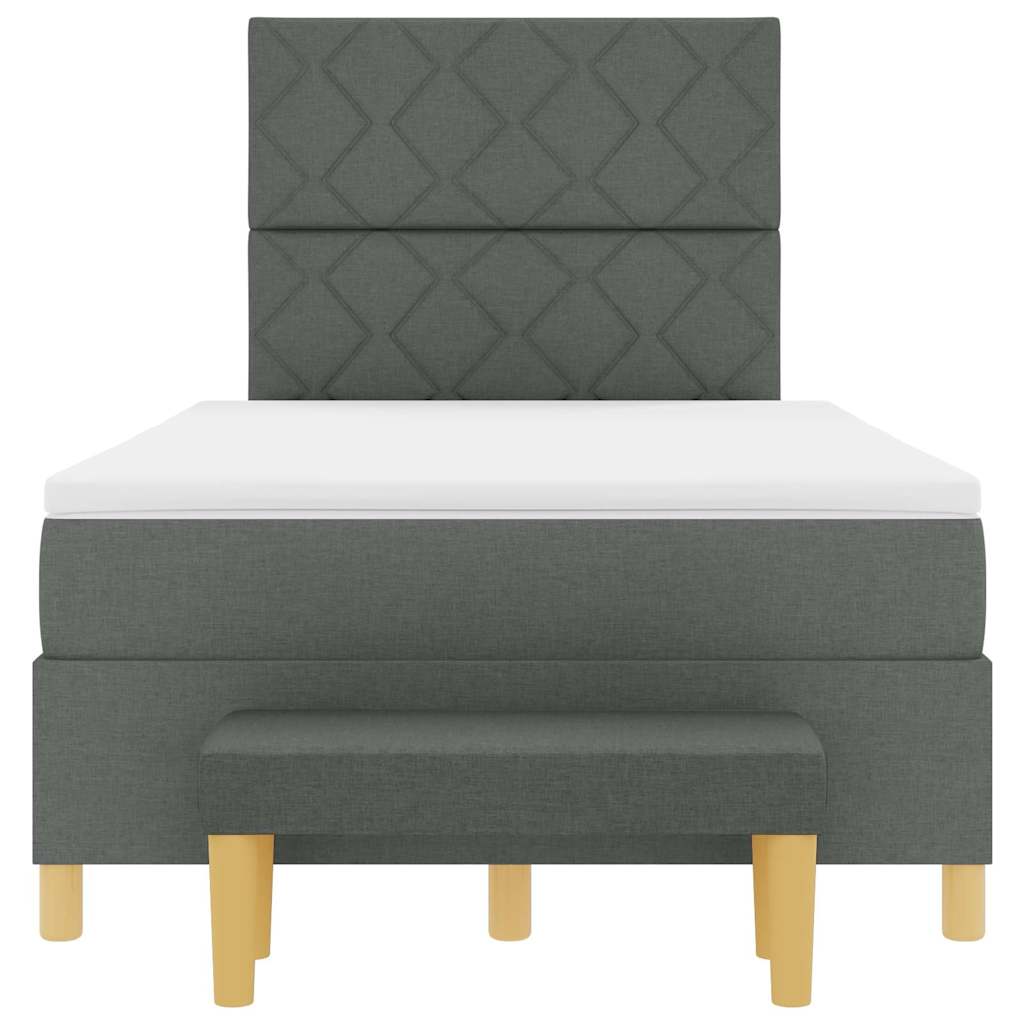 Box spring seng med hovedgærde Mørkegrå 190 x 120 cm Stof