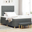 Box spring seng med pude Mørkegrå 200 x 120 cm Stof