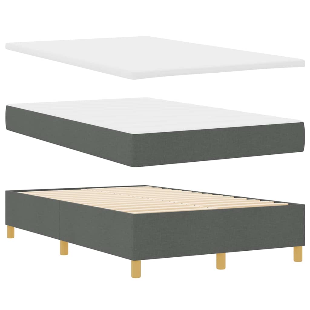 Box spring seng med pude Mørkegrå 200 x 120 cm Stof