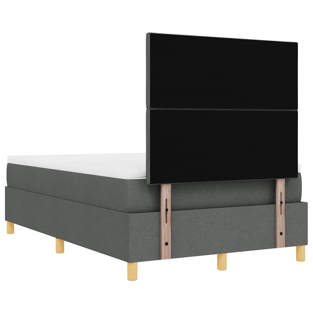 Box spring seng med pude Mørkegrå 200 x 120 cm Stof