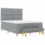 Box spring seng med hovedgærde Lysegrå 190 x 140 cm Stof