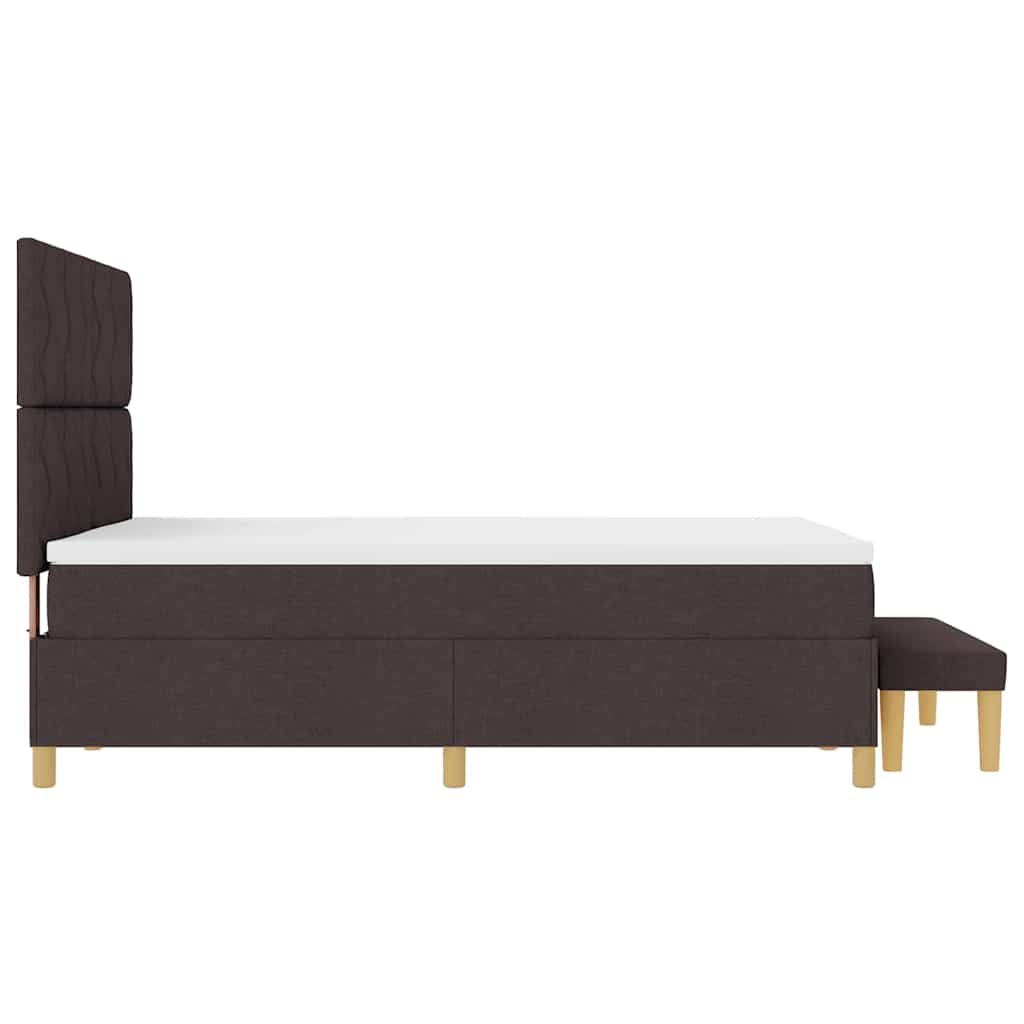 Box spring seng med hovedgærde Mørkebrun 190 x 140 cm Stof