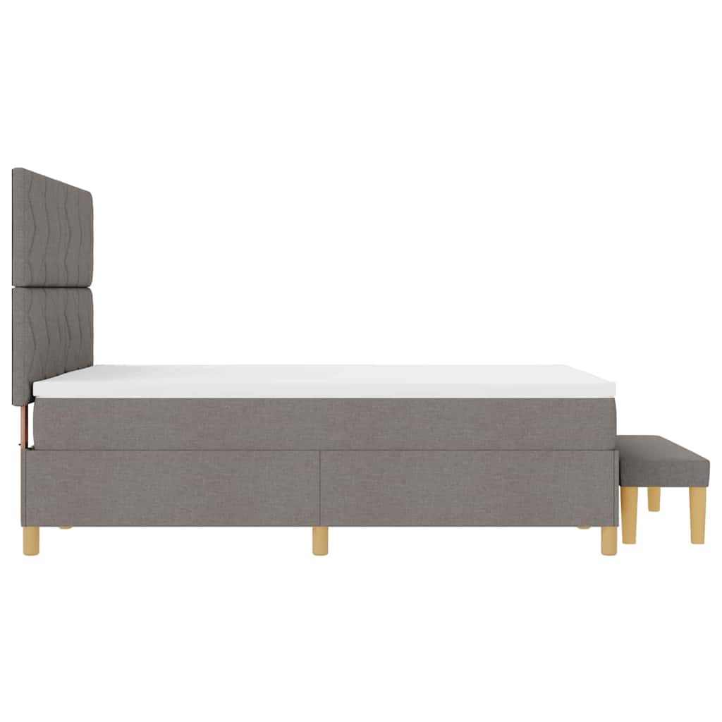 Box spring seng med pude Gråbrun 140 x 190 cm Stof