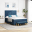 Box spring seng med pude med hovedgærde Blå 190 x 140 cm Stof
