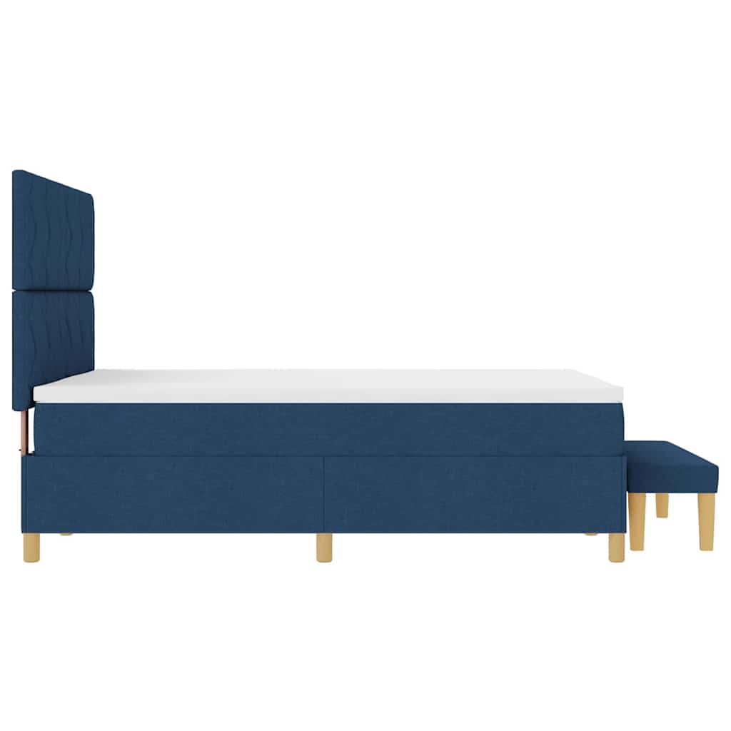 Box spring seng med pude med hovedgærde Blå 200 x 140 cm Stof