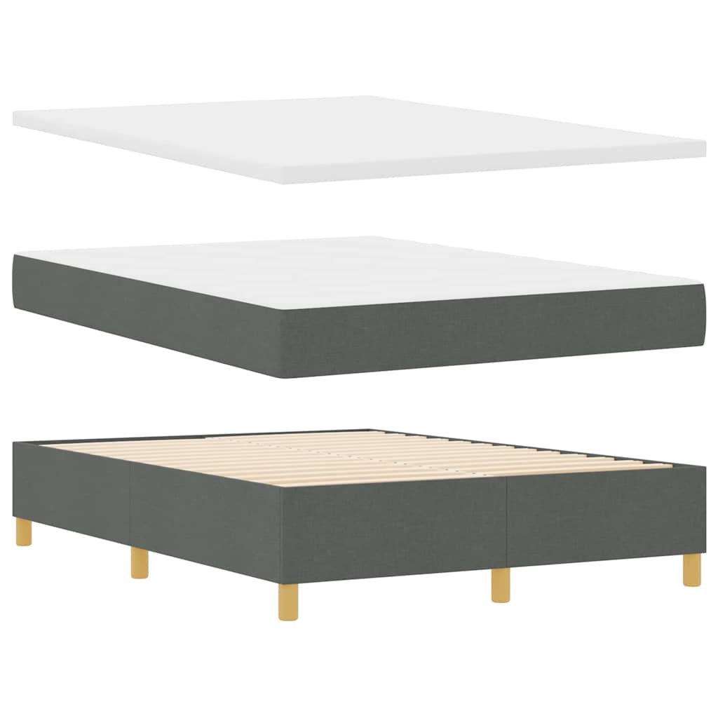 Box spring seng med pude Mørkegrå 200 x 160 cm Stof