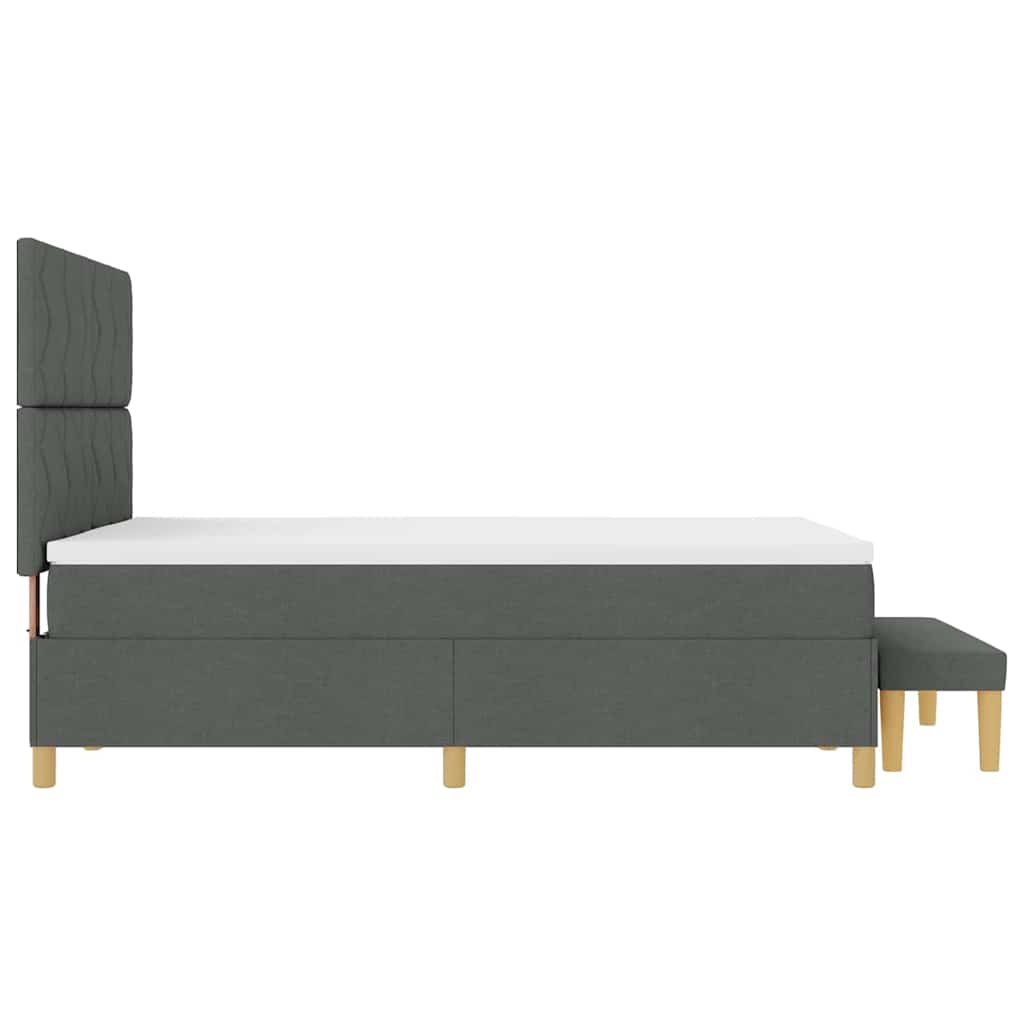 Box spring seng med pude Mørkegrå 200 x 160 cm Stof