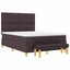 Box spring seng med hovedgærde Mørkebrun 200 x 160 cm Stof