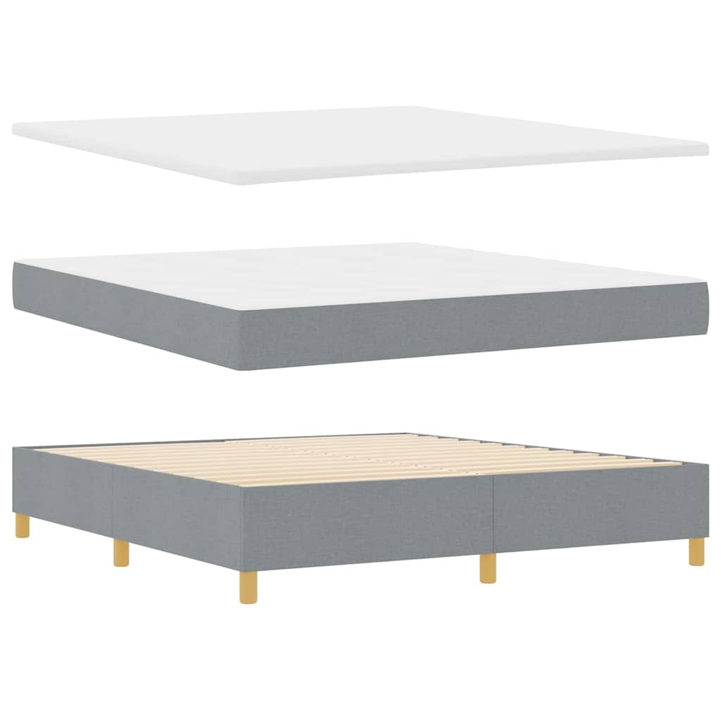 Box spring seng med hovedgærde Lysegrå 200 x 180 cm Stof