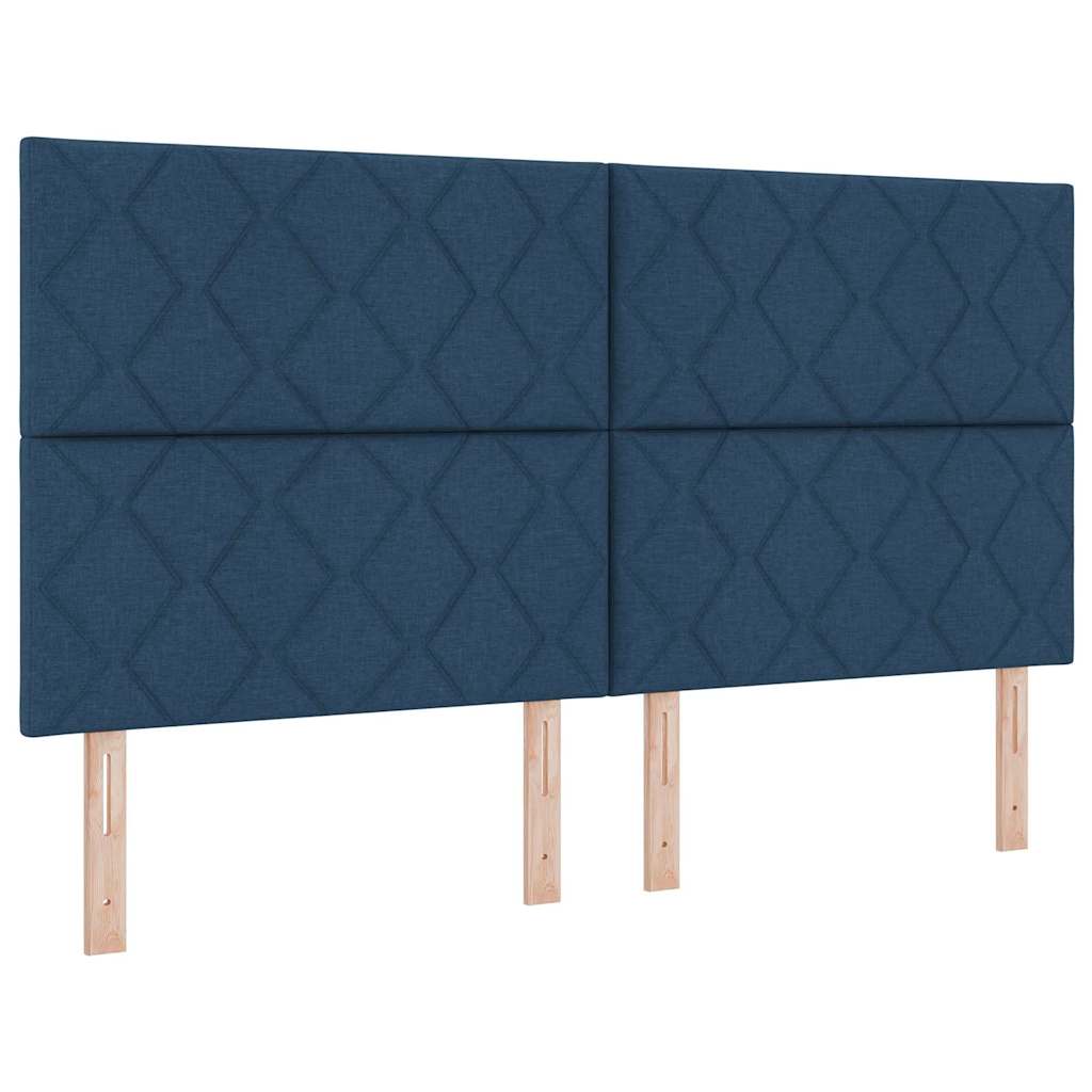 Box spring seng med hovedgærde Blå 200 x 180 cm Stof