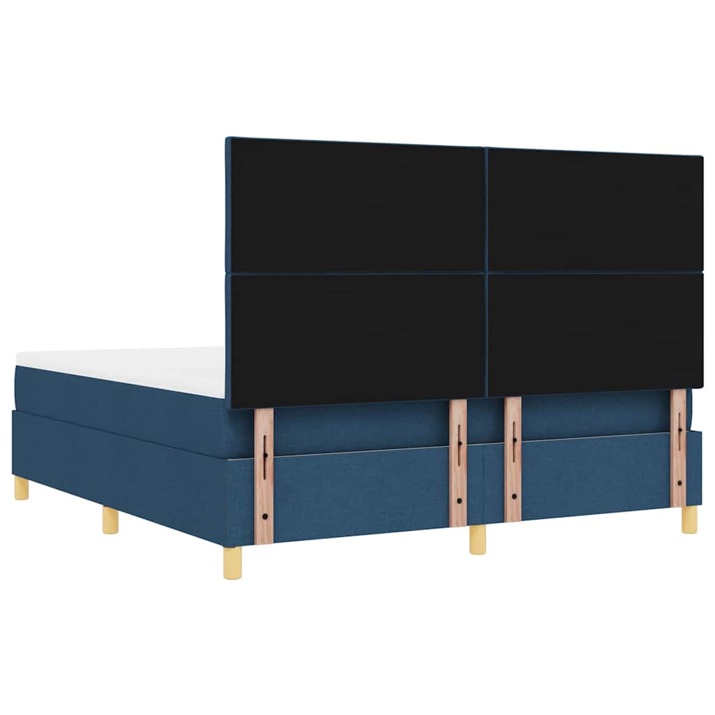 Box spring seng med hovedgærde Blå 200 x 180 cm Stof