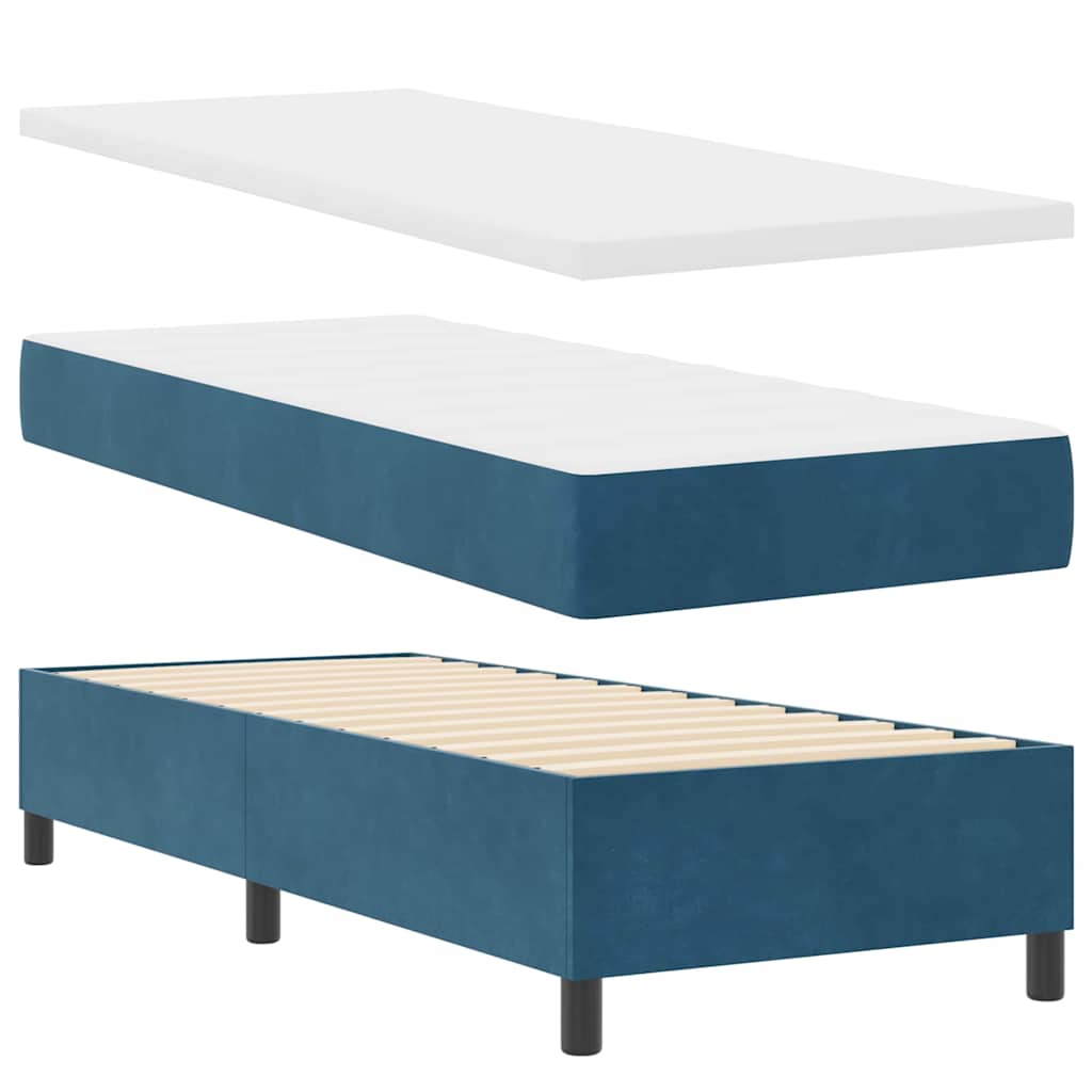 Box spring seng med pude Mørkeblå 200 x 80 cm Fløjl