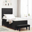 Box spring seng med hovedgærde Sort 190 x 90 cm Fløjl