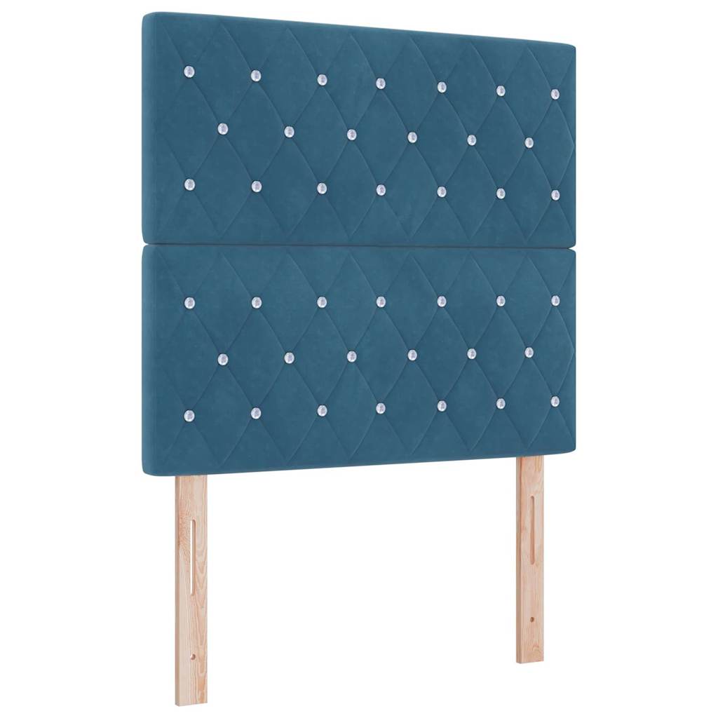 Box spring seng med hovedgærde Mørkeblå 190 x 90 cm Fløjl
