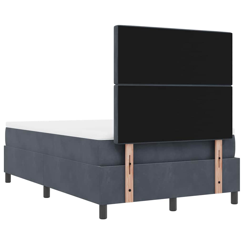 Box spring seng med hovedgærde Mørkegrå 200 x 120 cm Fløjl