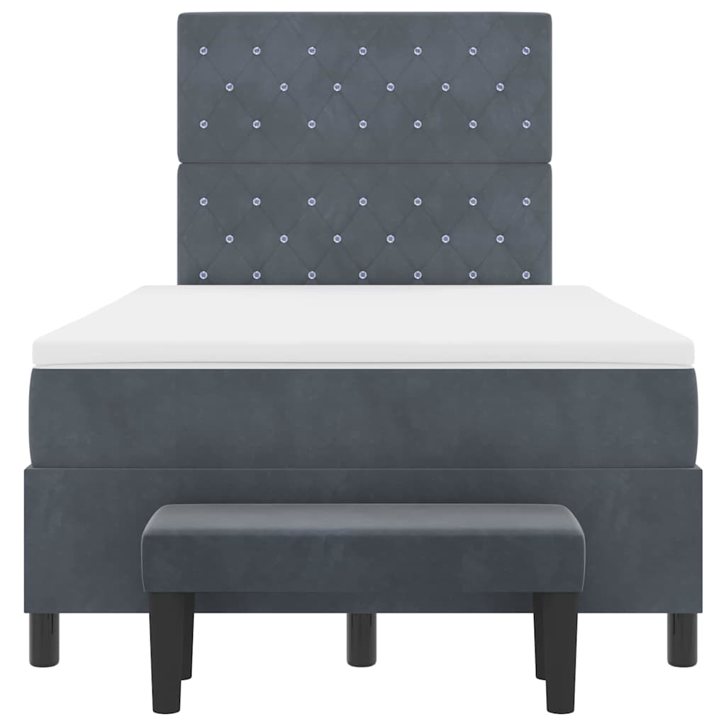 Box spring seng med hovedgærde Mørkegrå 200 x 120 cm Fløjl