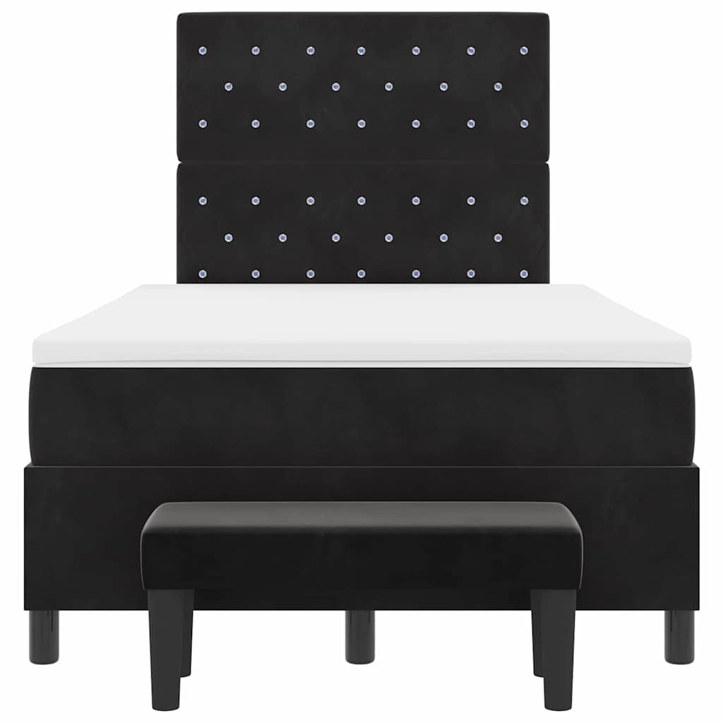 Box spring seng med hovedgærde Sort 200 x 120 cm Fløjl
