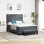 Box spring seng med hovedgærde Mørkegrå 190 x 140 cm Fløjl