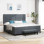 Box spring seng med madras Mørkegrå 200 x 200 cm Fløjl
