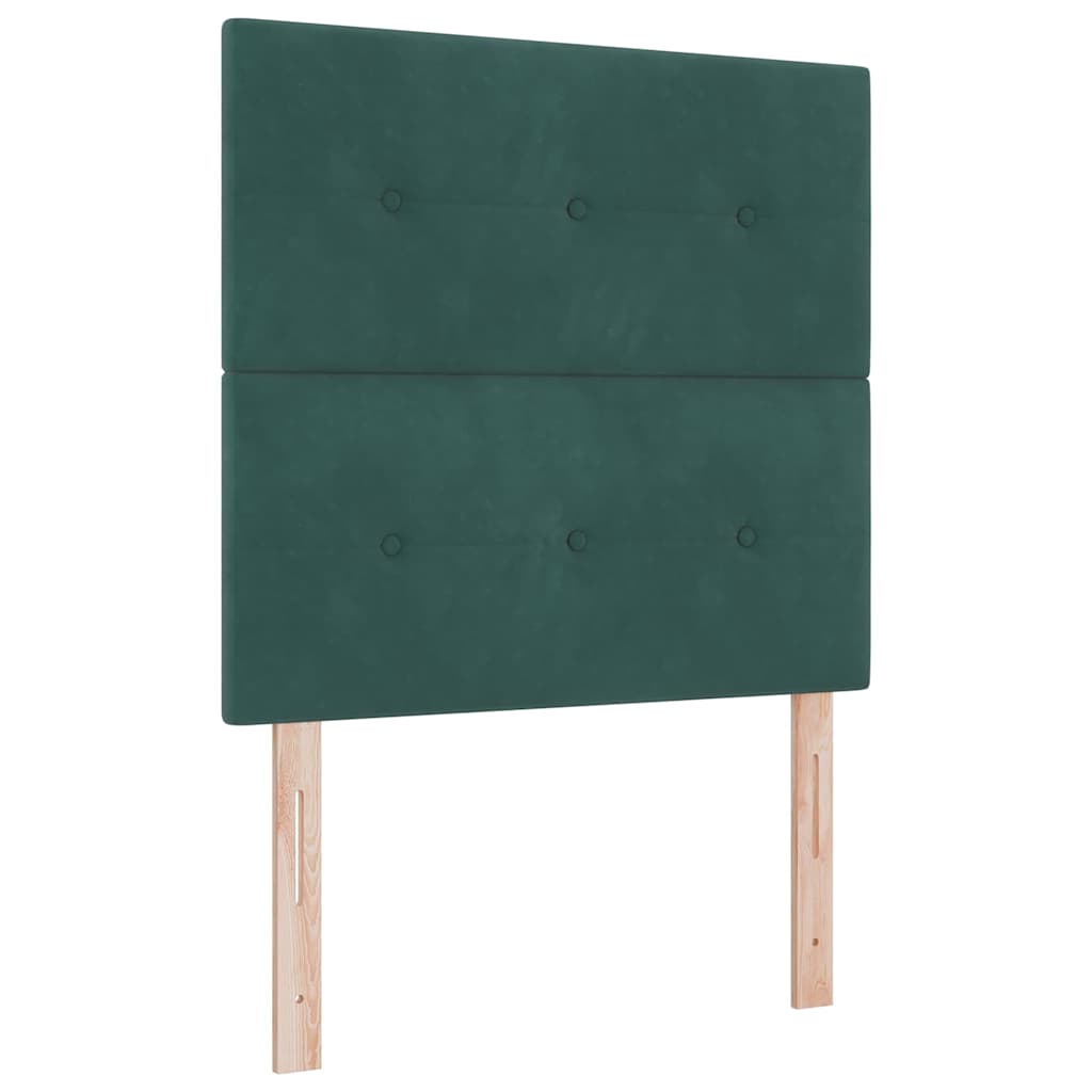 Box spring seng med pude Mørkegrøn 200 x 80 cm Fløjl