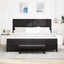 Box spring seng med hovedgærde Sort 200 x 200 cm Fløjl