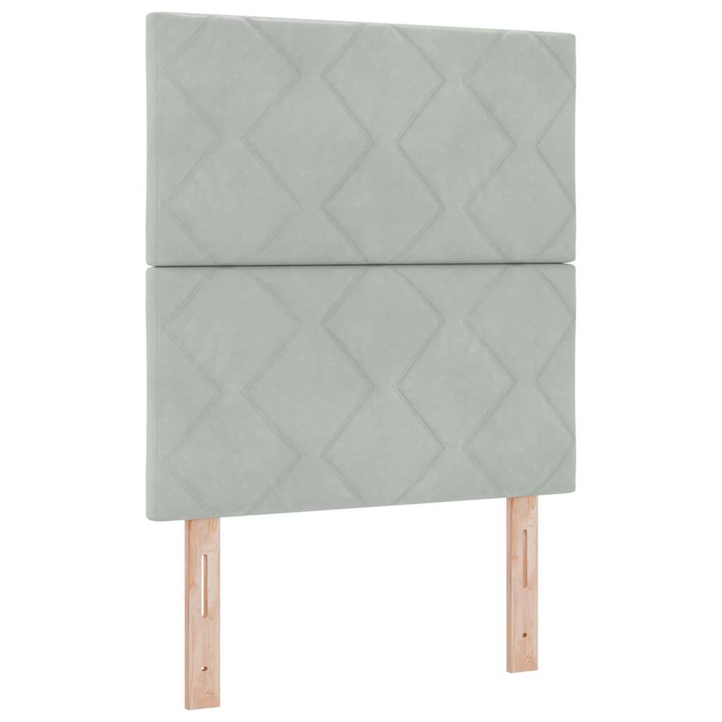 Box spring seng med hovedgærde Lysegrå 200 x 80 cm Fløjl