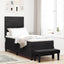 Box spring seng med hovedgærde Sort 200 x 80 cm Fløjl