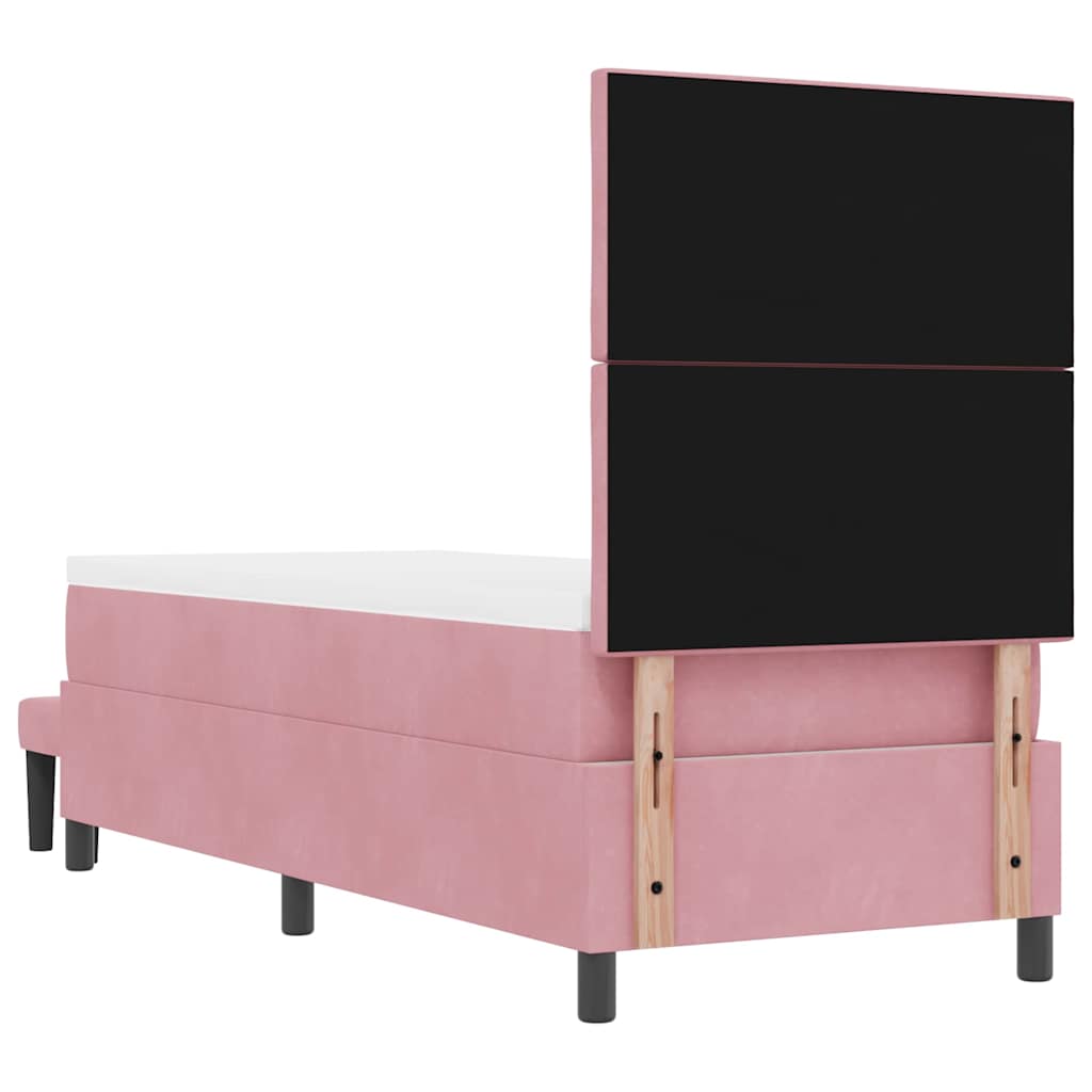 Box spring seng med hovedgærde Lyserød 200 x 80 cm Fløjl