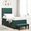 Box spring seng med hovedgærde Mørkegrøn 200 x 90 cm Fløjl