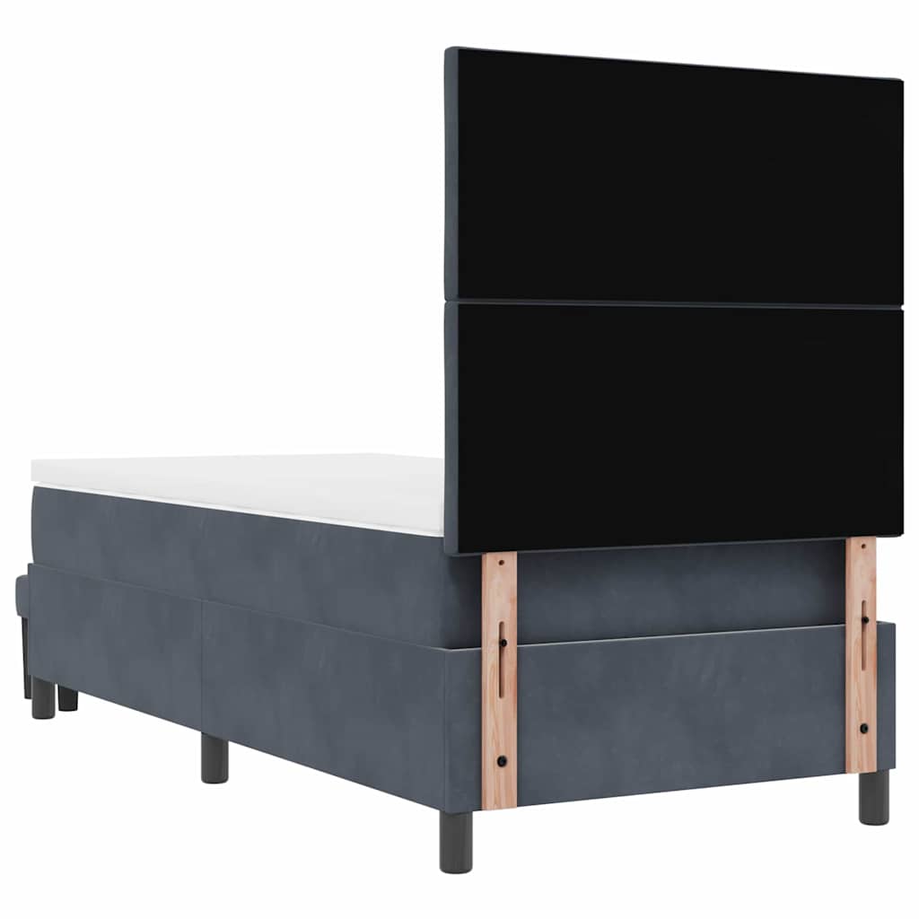 Box spring seng med hovedgærde Mørkegrå 200 x 100 cm Fløjl