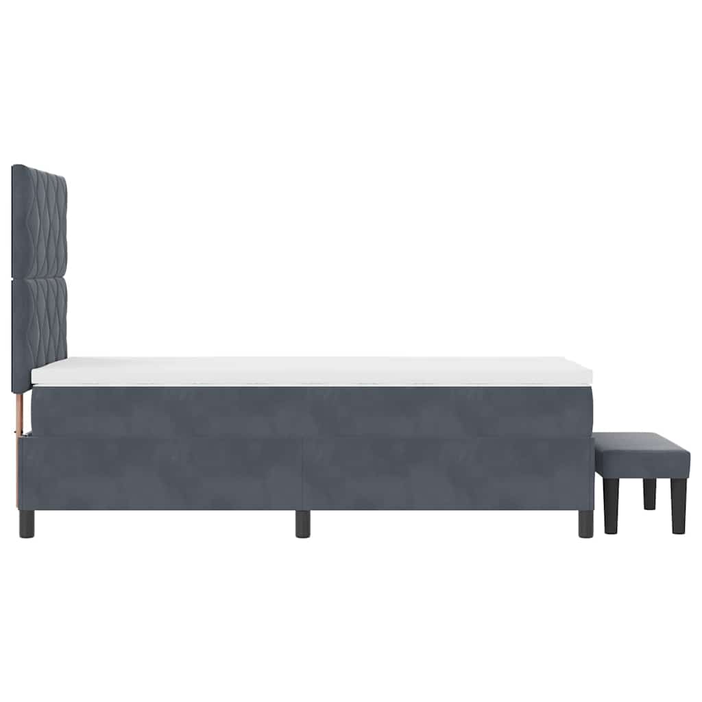 Box spring seng med hovedgærde Mørkegrå 200 x 100 cm Fløjl