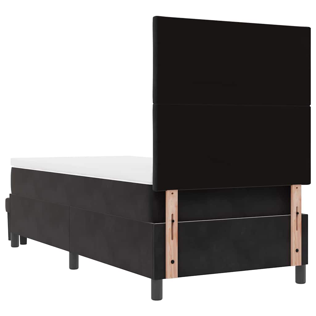 Box spring seng med hovedgærde Sort 200 x 100 cm Fløjl