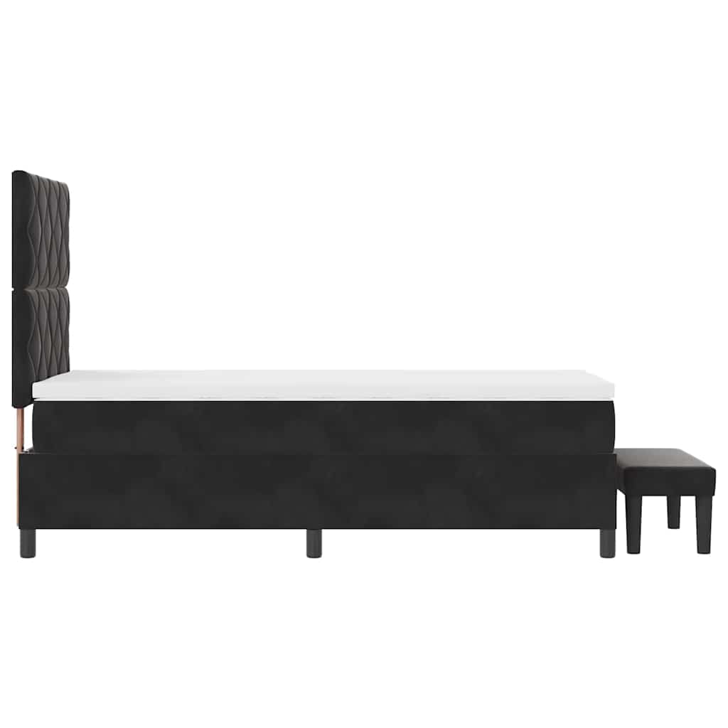 Box spring seng med hovedgærde Sort 200 x 100 cm Fløjl