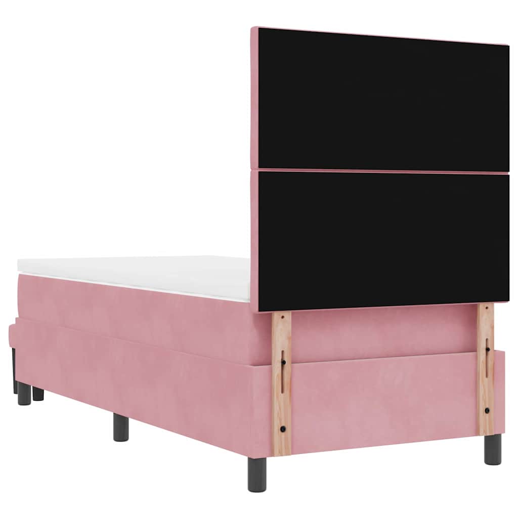 Box spring seng med pude Lyserød 200 x 100 cm Fløjl