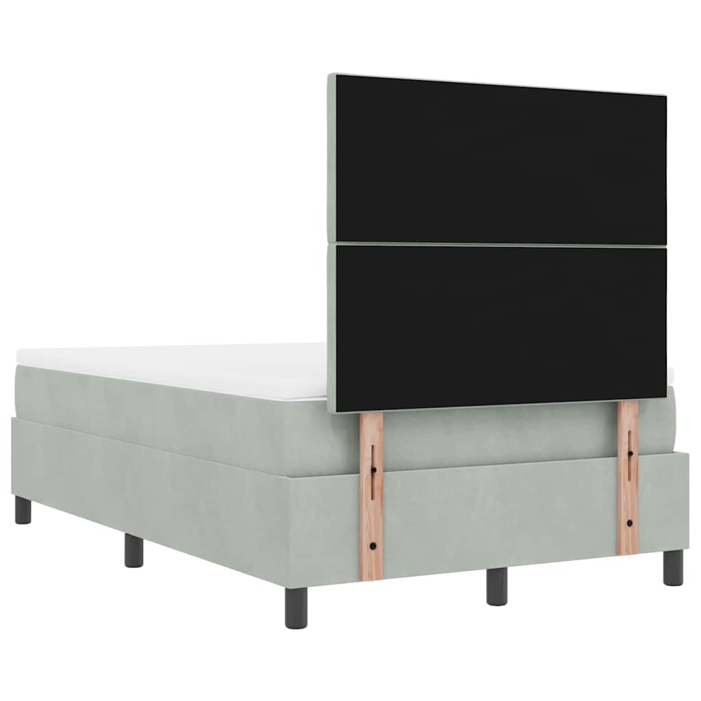 Box spring seng med hovedgærde Lysegrå 190 x 120 cm Fløjl