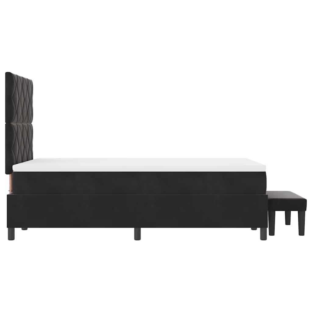 Box spring seng med hovedgærde Sort 190 x 120 cm Fløjl