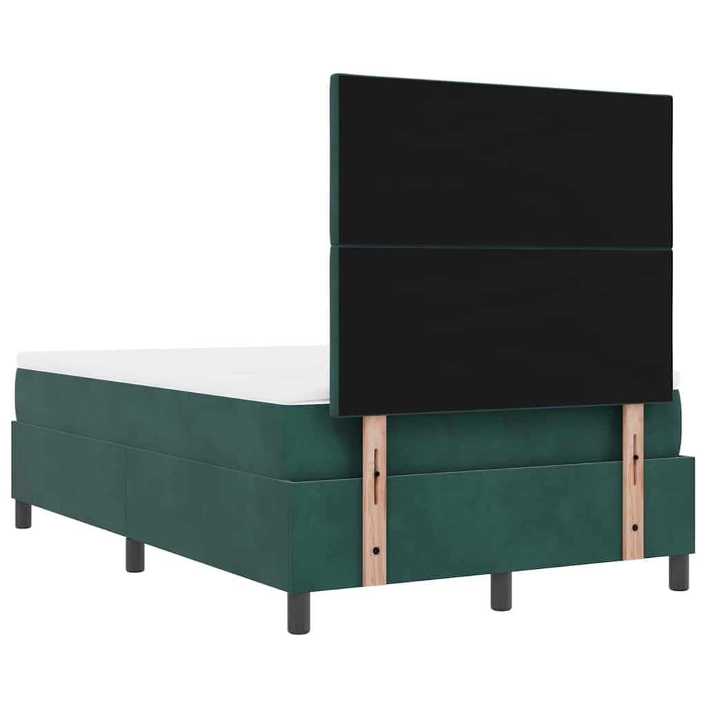 Box spring seng med hovedgærde Mørkegrøn 190 x 120 cm Fløjl