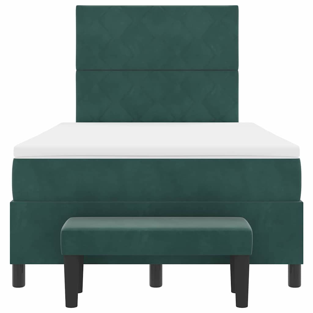 Box spring seng med hovedgærde Mørkegrøn 190 x 120 cm Fløjl