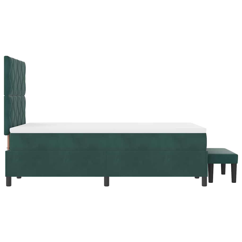 Box spring seng med hovedgærde Mørkegrøn 190 x 120 cm Fløjl