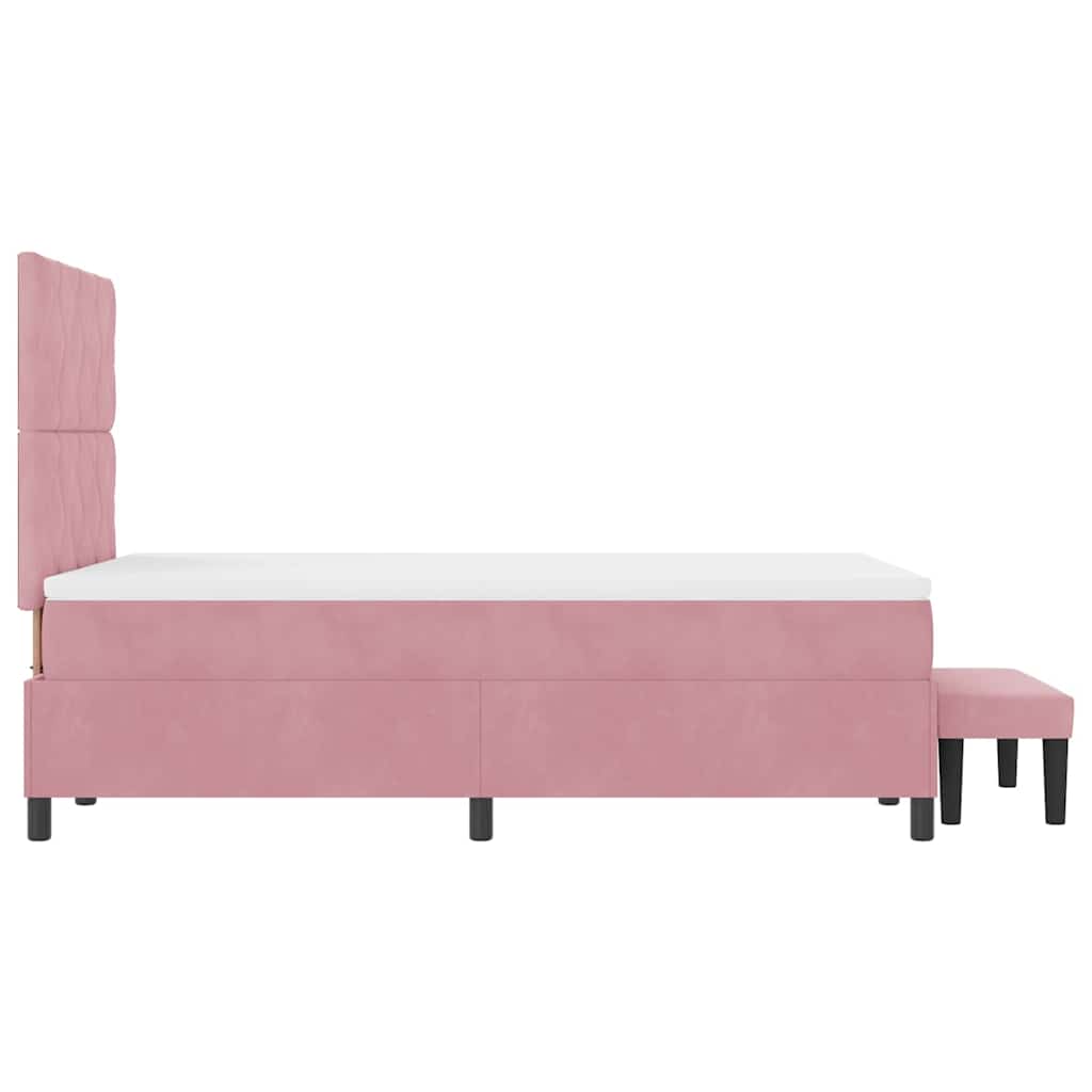 Box spring seng med hovedgærde Lyserød 190 x 120 cm Fløjl