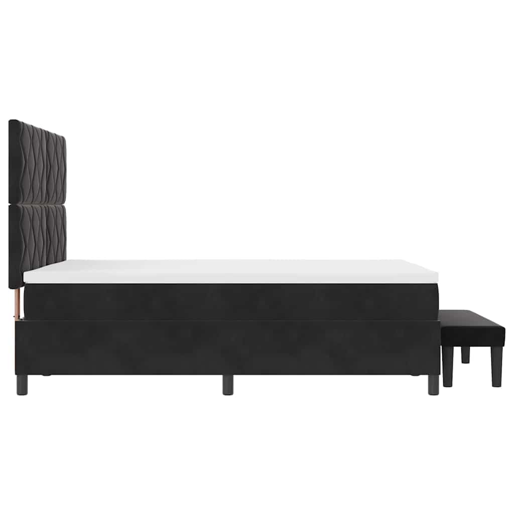 Box spring seng med hovedgærde Sort 200 x 140 cm Fløjl
