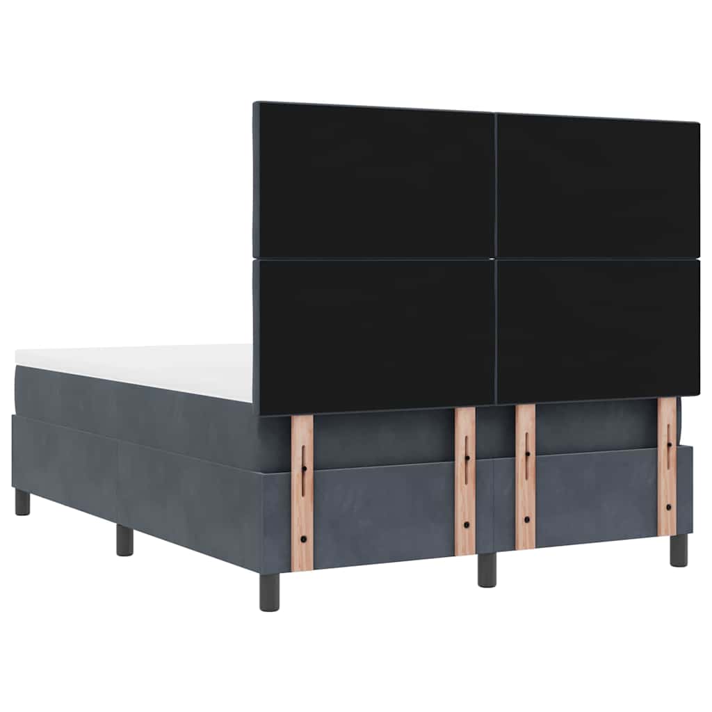 Box spring seng med hovedgærde Mørkegrå 200 x 160 cm Fløjl