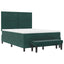 Box spring seng med hovedgærde Mørkegrøn 200 x 160 cm Fløjl
