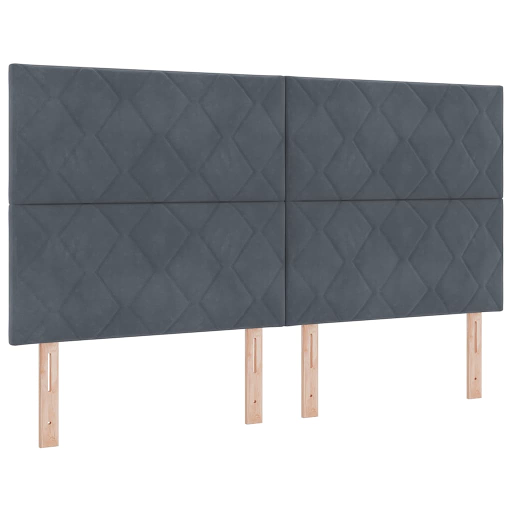 Box spring seng med hovedgærde Mørkegrå 200 x 180 cm Fløjl