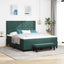 Box spring seng med hovedgærde Mørkegrøn 200 x 180 cm Fløjl