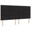 Box spring seng med hovedgærde Sort 200 x 200 cm Fløjl