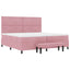 Box spring seng med hovedgærde Lyserød 200 x 200 cm Fløjl