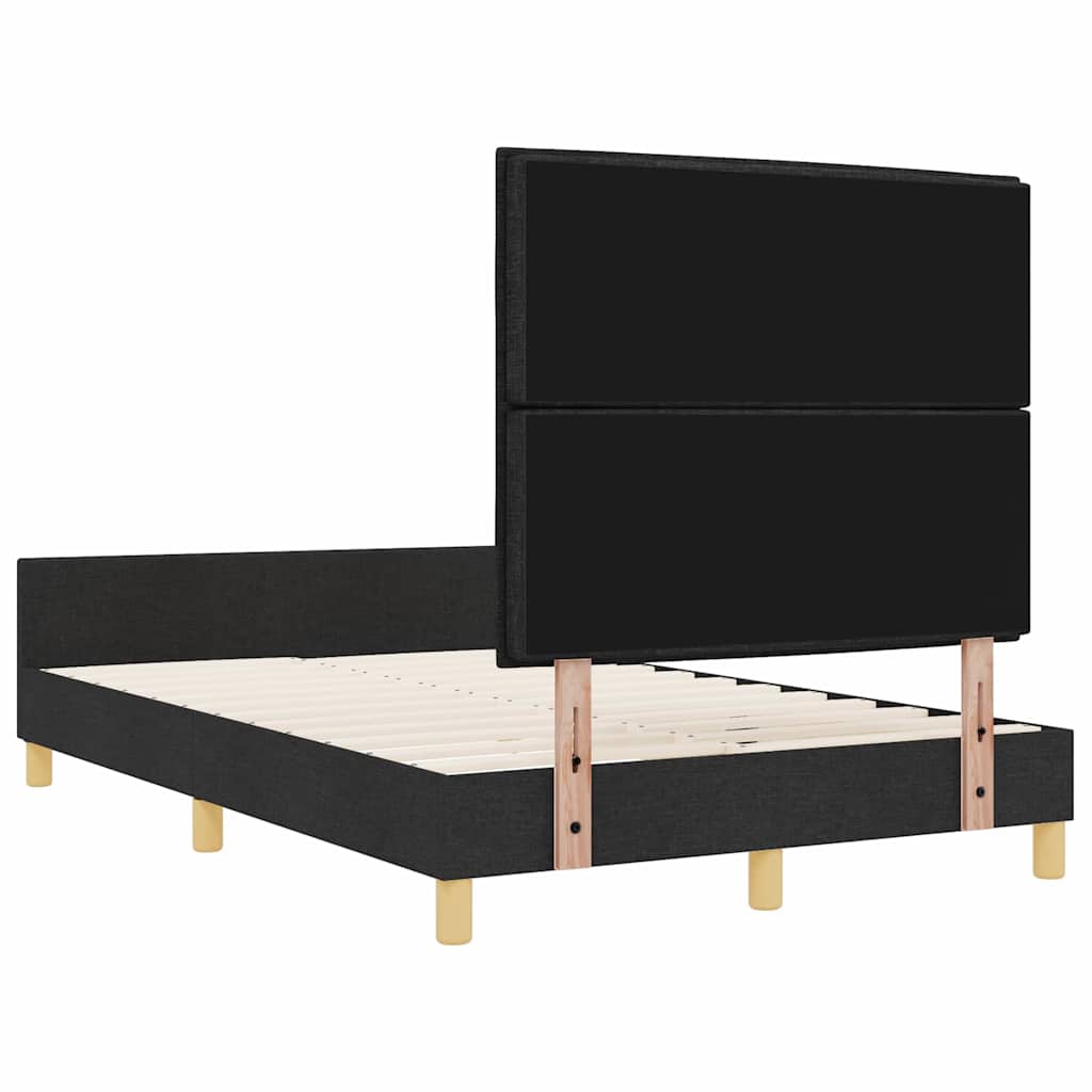 Sengestel med hovedgærde Sort 120 x 200 cm Stof