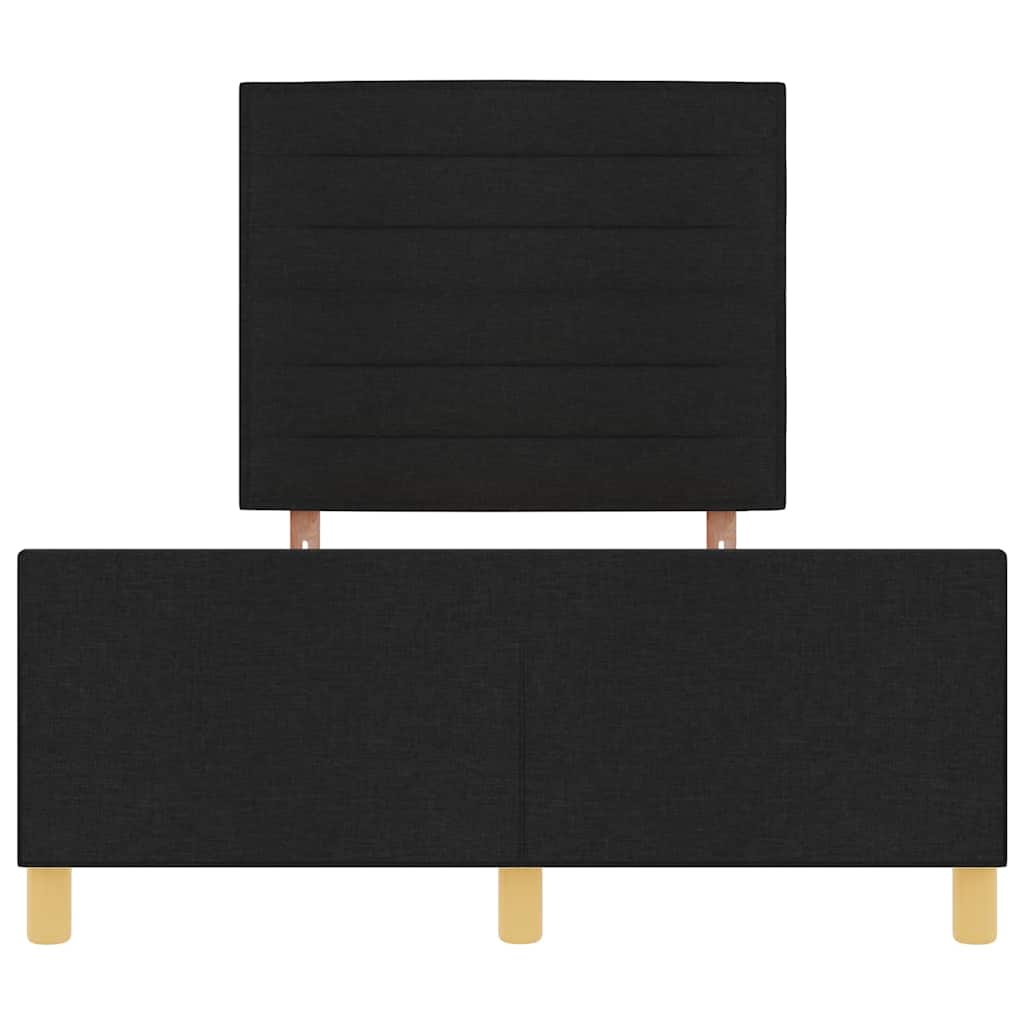 Sengestel med hovedgærde Sort 120 x 200 cm Stof