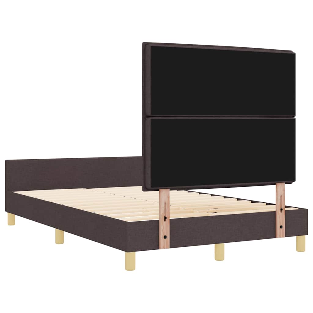 Sengestel med hovedgærde Mørkebrun 140 x 190 cm Stof